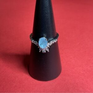 Bomb Party RBP7448 “Something About Us” Topaz/Quartz on Rhodium Size 10 Ring NWT
